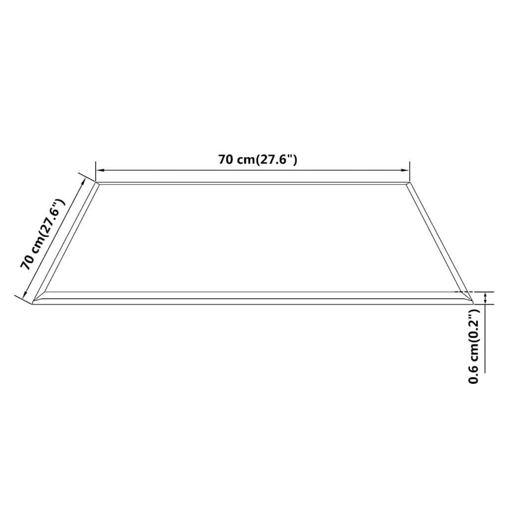 vidaXL Blat stołu szklany, kwadratowy, 700 x 700 mm