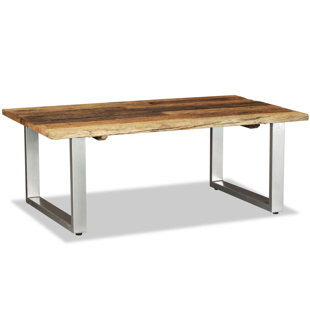 vidaXL Stolik kawowy, lite drewno z odzysku, 100 x 60 x 38 cm