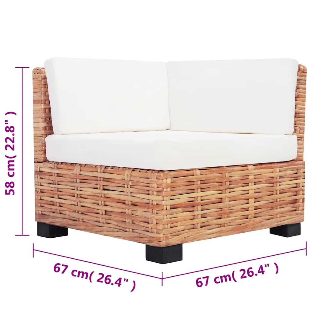 vidaXL Zestaw wypoczynkowy, 27 elementów, naturalny rattan