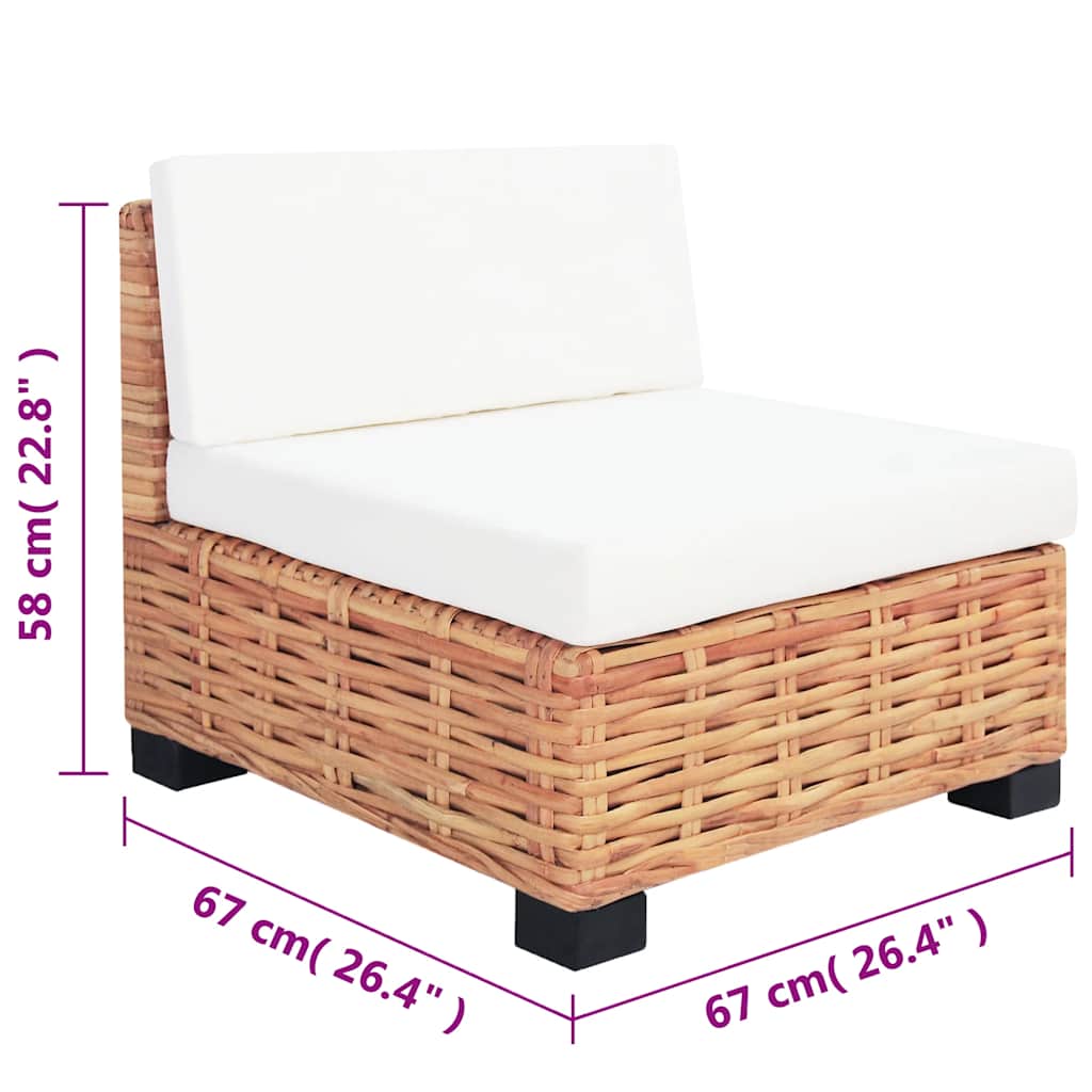 vidaXL Zestaw wypoczynkowy, 18 elementów, naturalny rattan