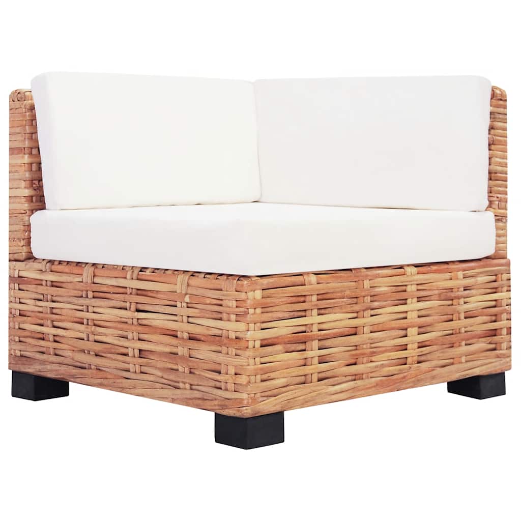 vidaXL Zestaw wypoczynkowy, 18 elementów, naturalny rattan