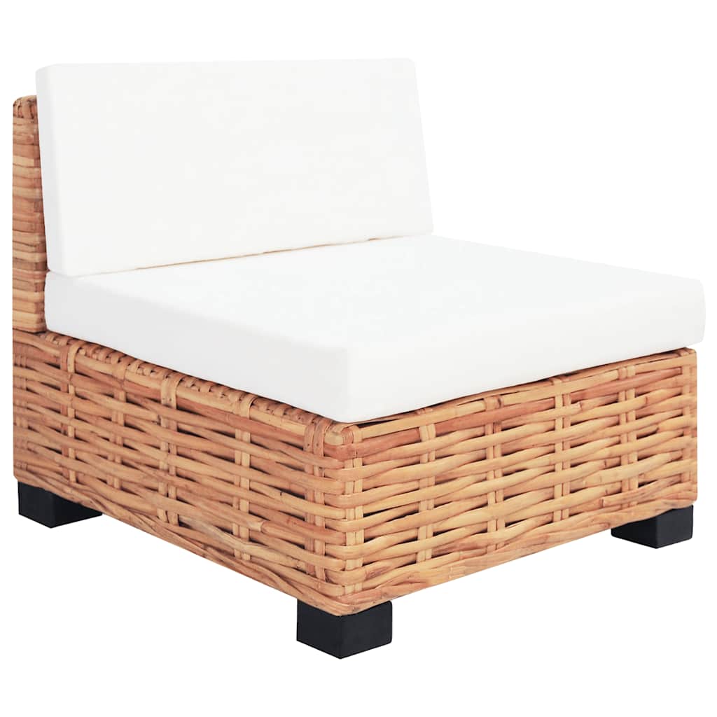 vidaXL Zestaw wypoczynkowy, 18 elementów, naturalny rattan