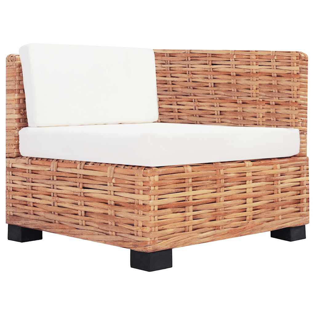 vidaXL Zestaw wypoczynkowy, 14 elementów, naturalny rattan