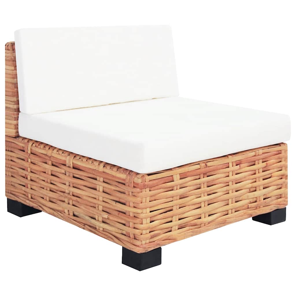 vidaXL Zestaw wypoczynkowy, 14 elementów, naturalny rattan