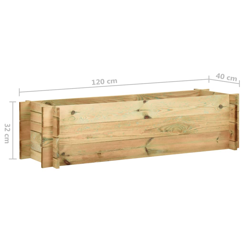 vidaXL Skrzynia ogrodowa, impregnowane drewno sosnowe, 120 cm
