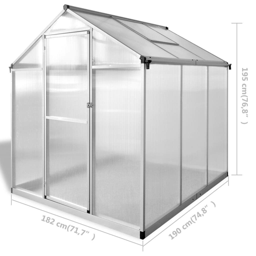 vidaXL Szklarnia, wzmocnione aluminium, 3,46 m²