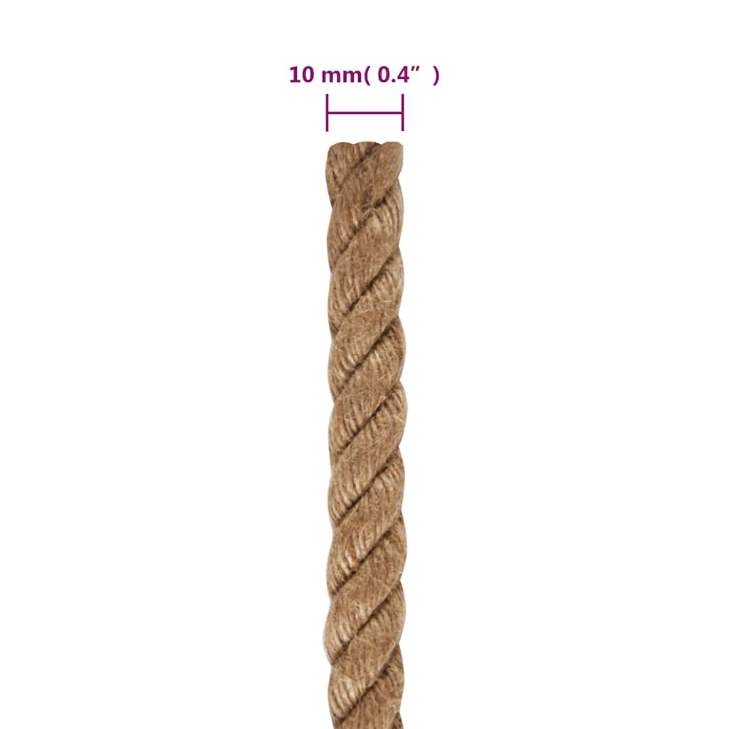 vidaXL Lina, 100% juty, 10 mm, 100 m