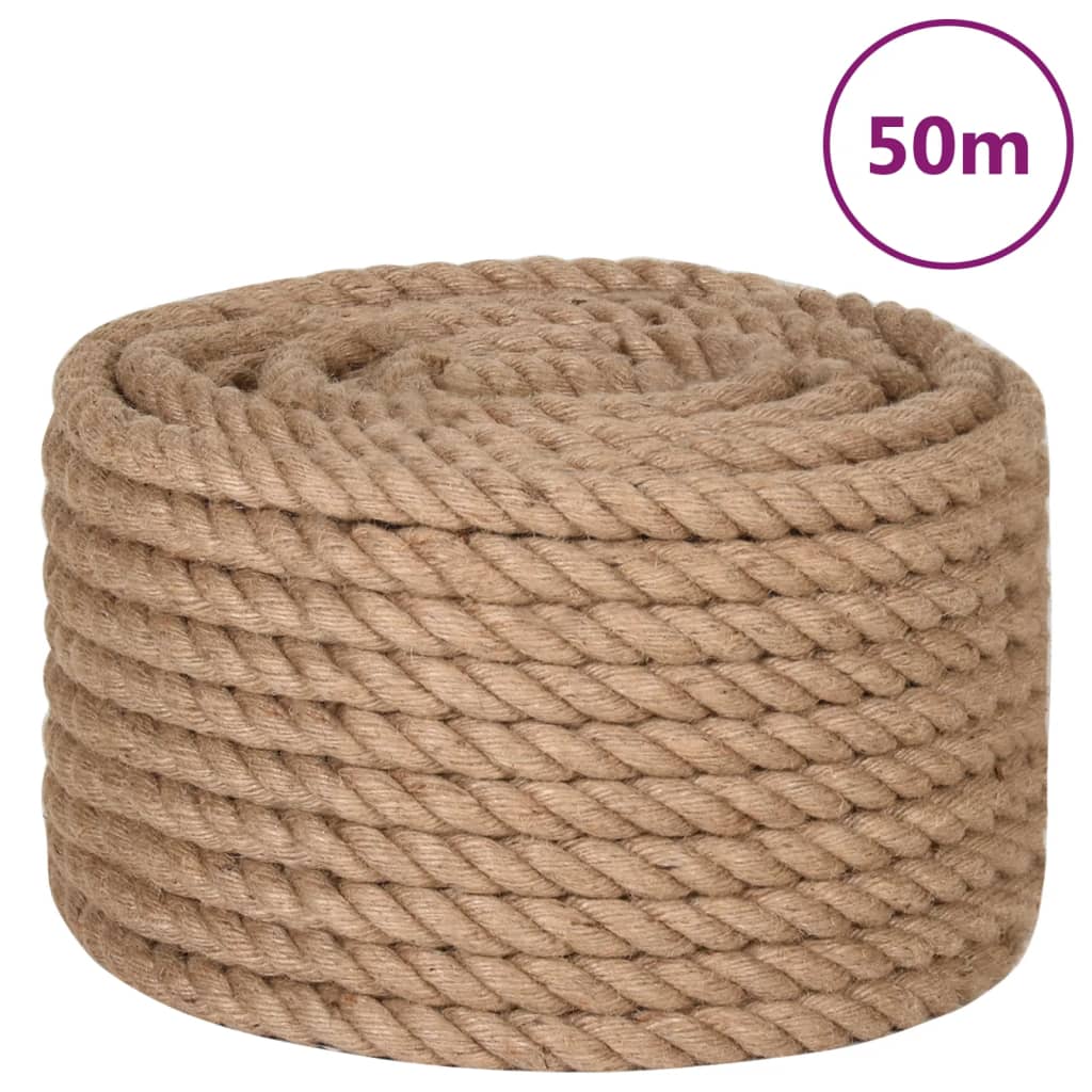 vidaXL Lina, 100% juty, 20 mm, 50 m