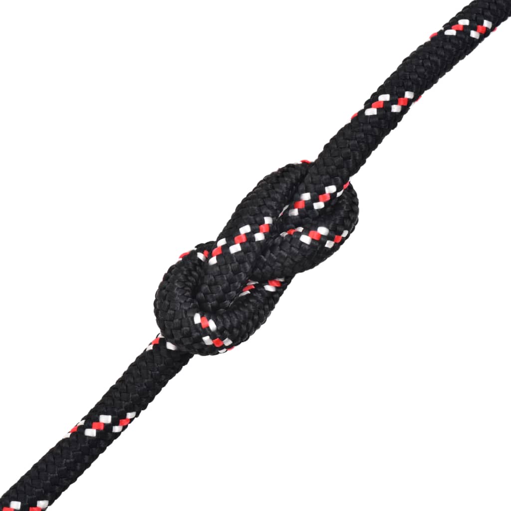 vidaXL Linka żeglarska z polipropylenu, 14 mm, 50 m, czarna
