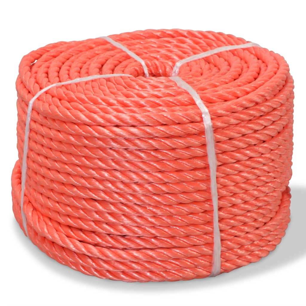 vidaXL Skręcana linka z polipropylenu, 12 mm, 100 m, pomarańczowa