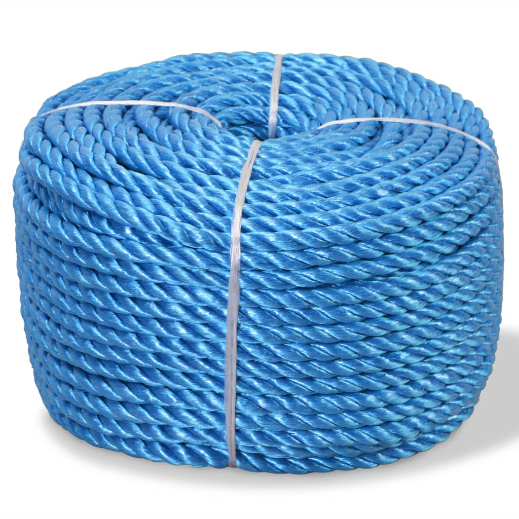 vidaXL Skręcana linka z polipropylenu, 10 mm, 100 m, niebieska