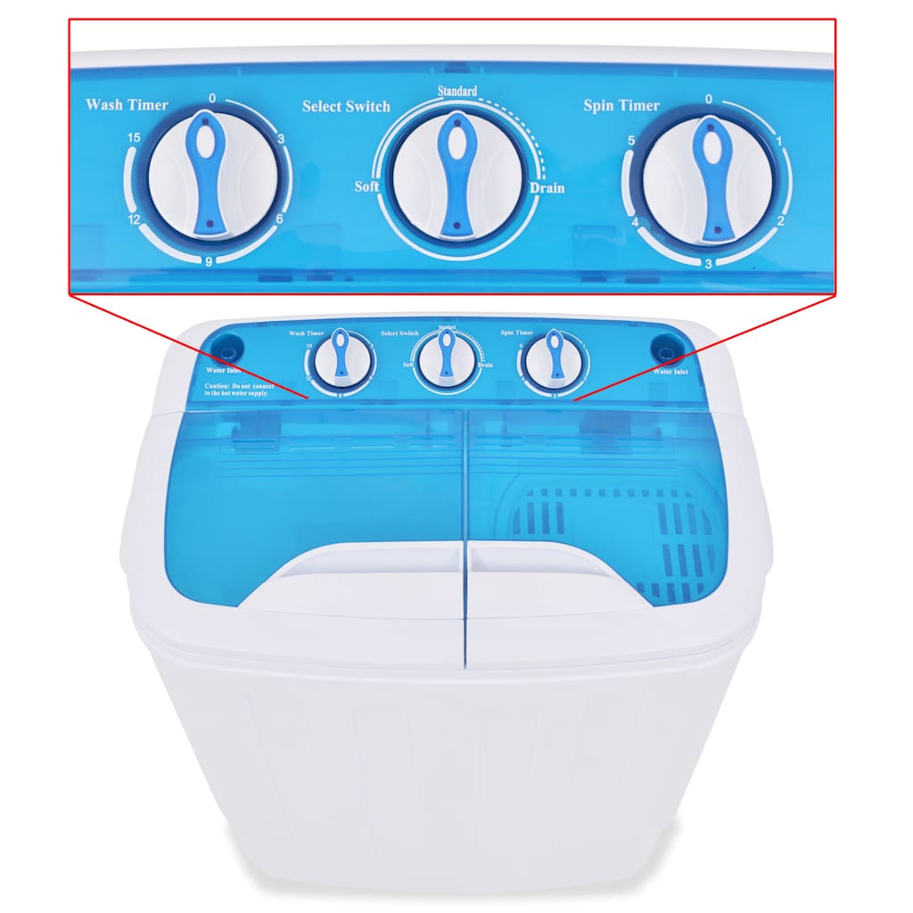 vidaXL Mini pralka, dwa bębny, 5,6 kg