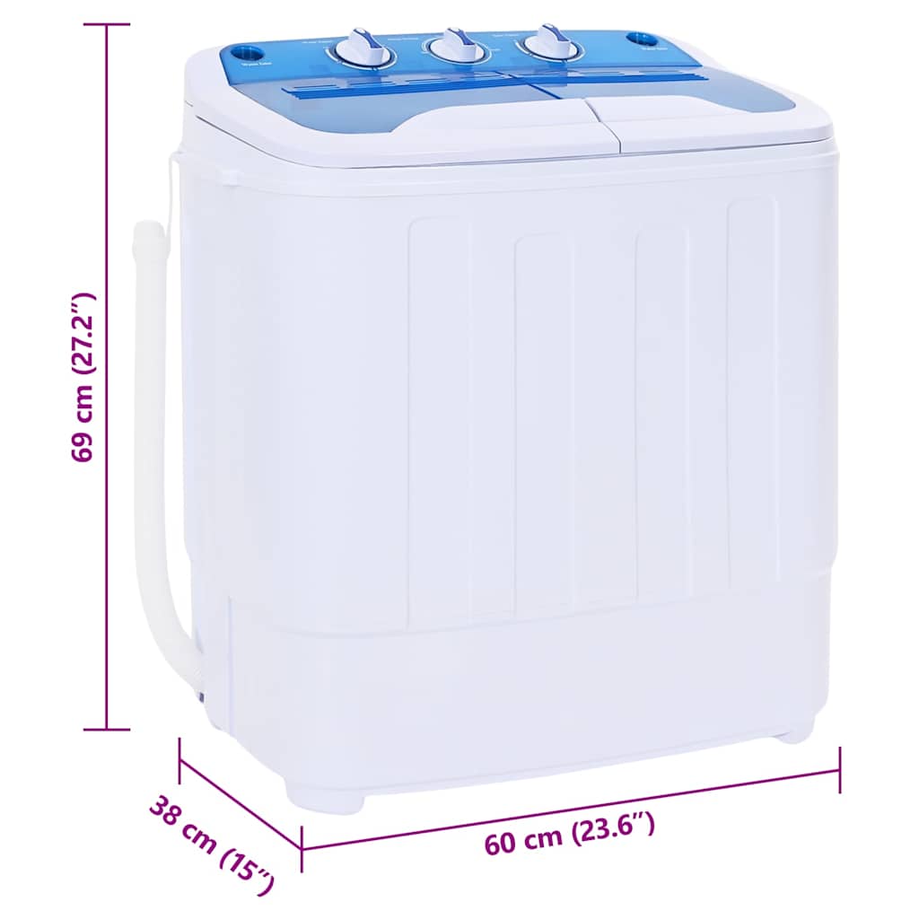 vidaXL Mini pralka, dwa bębny, 5,6 kg