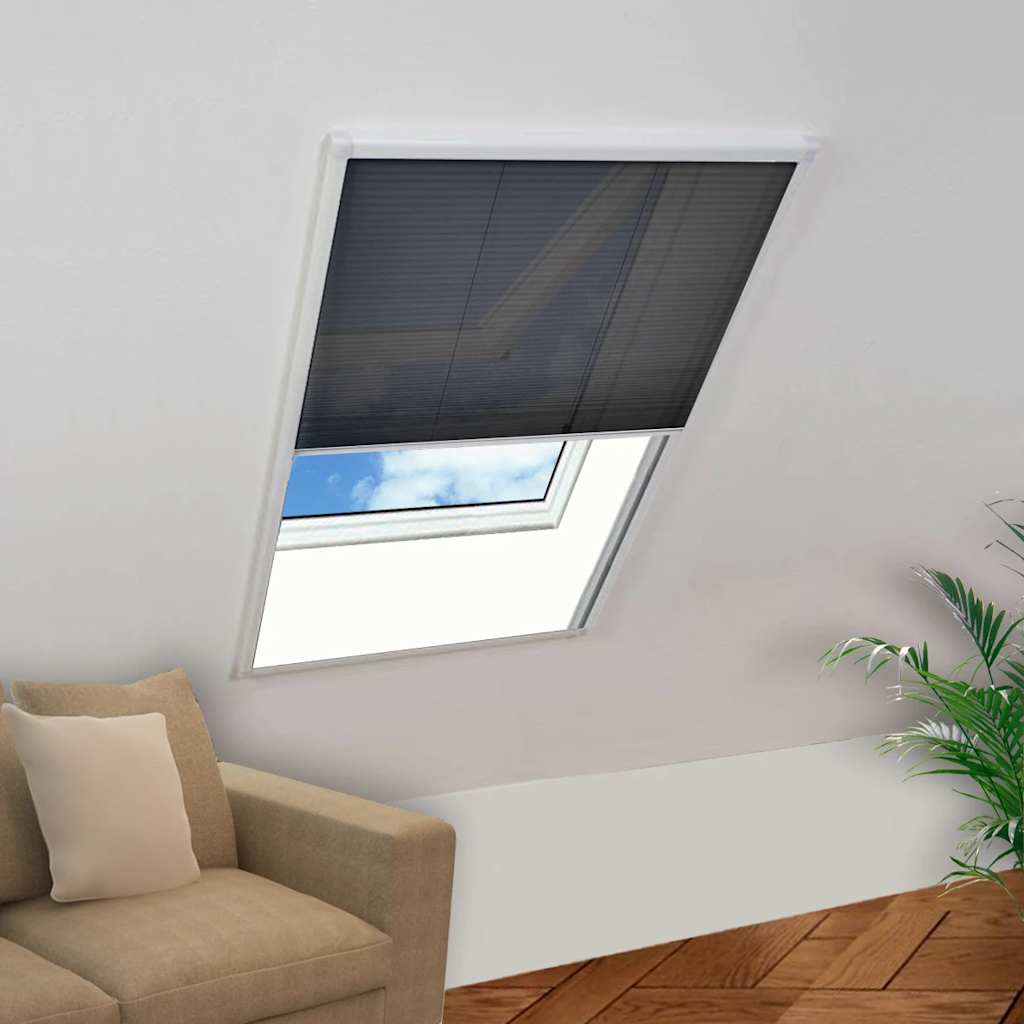 vidaXL Plisowana moskitiera okienna, aluminium, 60x80 cm