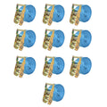 vidaXL Taśmy mocujące z napinaczami, 10 szt, 2 T, 6mx38mm, niebieskie