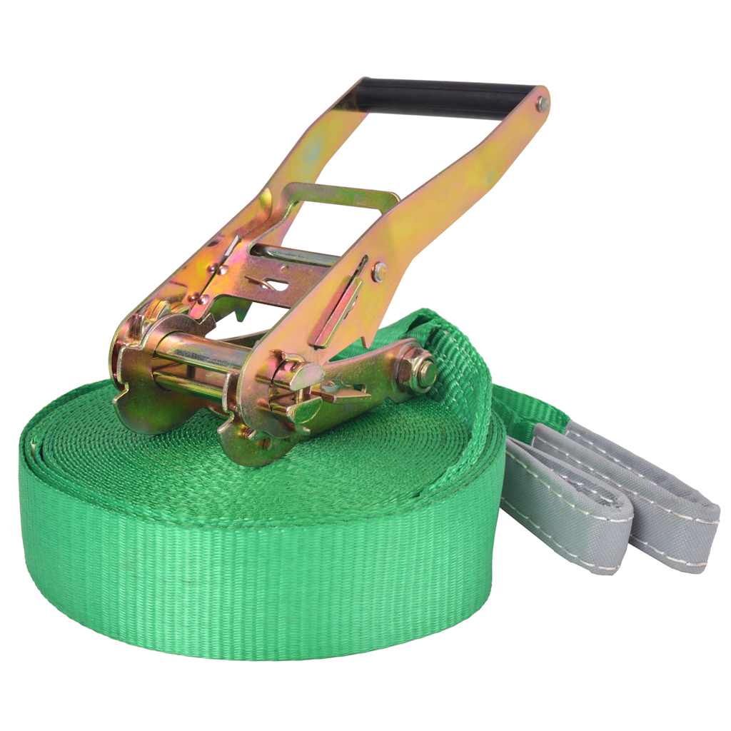 vidaXL Taśma do slackliningu, 15 m x 50 mm, 150 kg, zielona