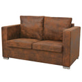 vidaXL Sofa 2-osobowa, 137 x 73 x 82 cm, sztuczny zamsz