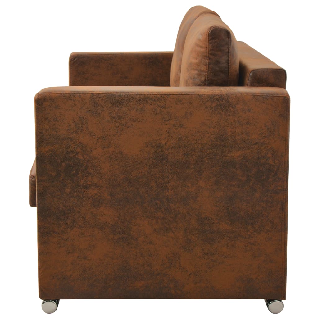 vidaXL Sofa 2-osobowa, 137 x 73 x 82 cm, sztuczny zamsz