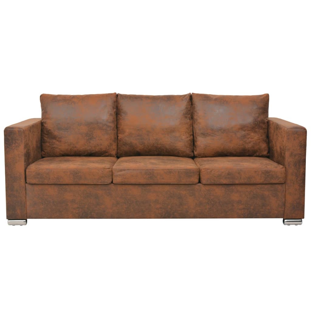 vidaXL Sofa 3-osobowa, 191 x 73 x 82 cm, sztuczny zamsz