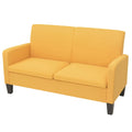 vidaXL Sofa 2-osobowa, żółta, 135 x 65 x 76 cm