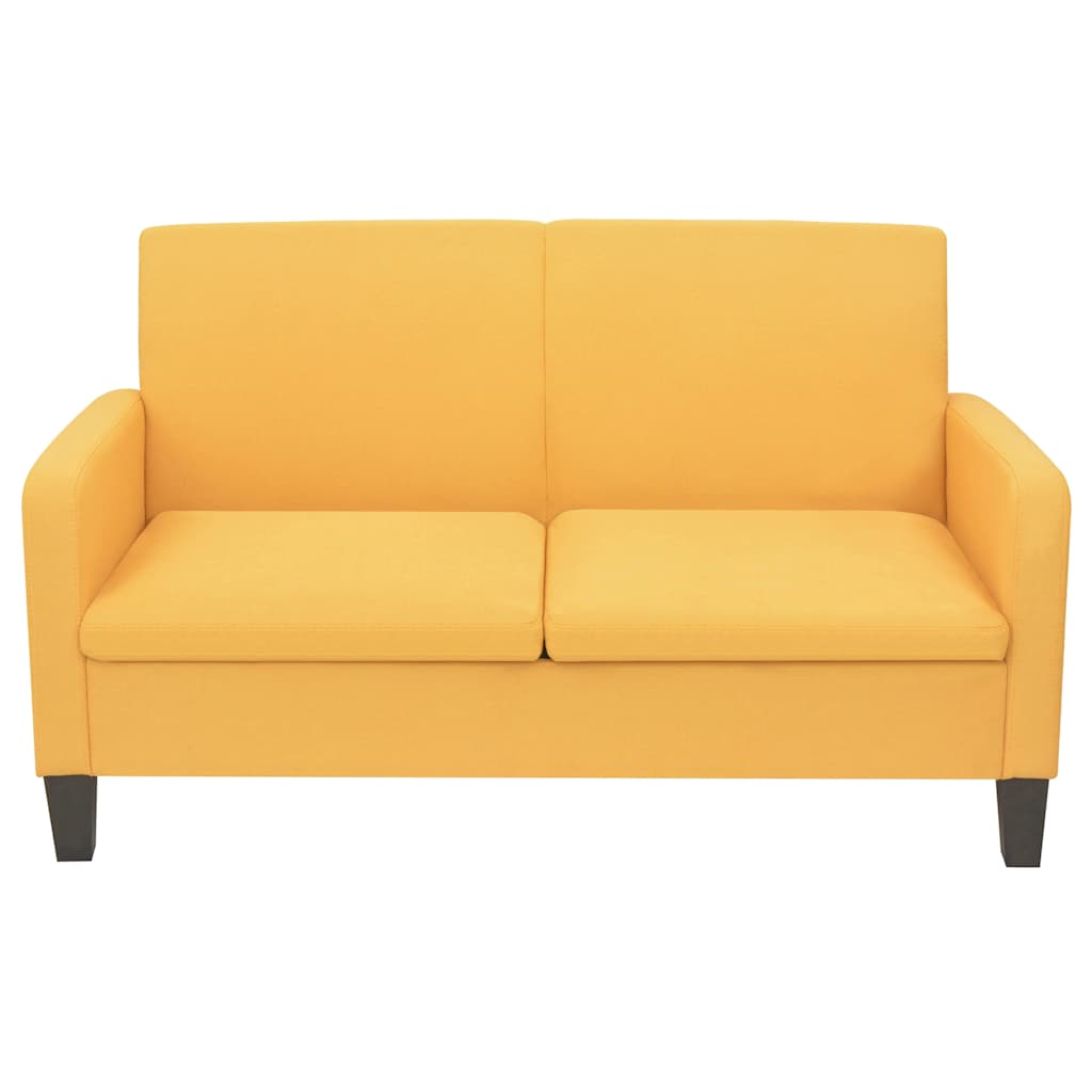 vidaXL Sofa 2-osobowa, żółta, 135 x 65 x 76 cm