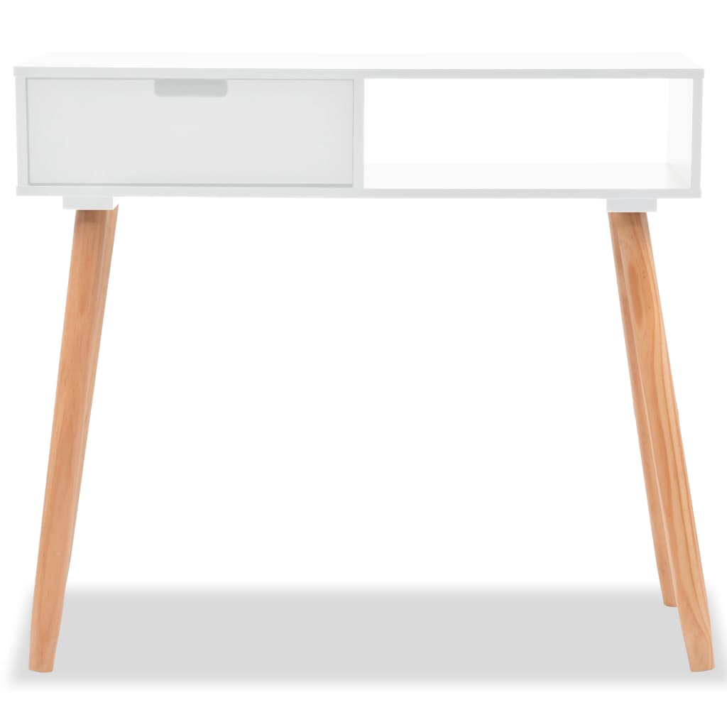 vidaXL Stolik typu konsola, drewno sosnowe, 80x30x72 cm, biały