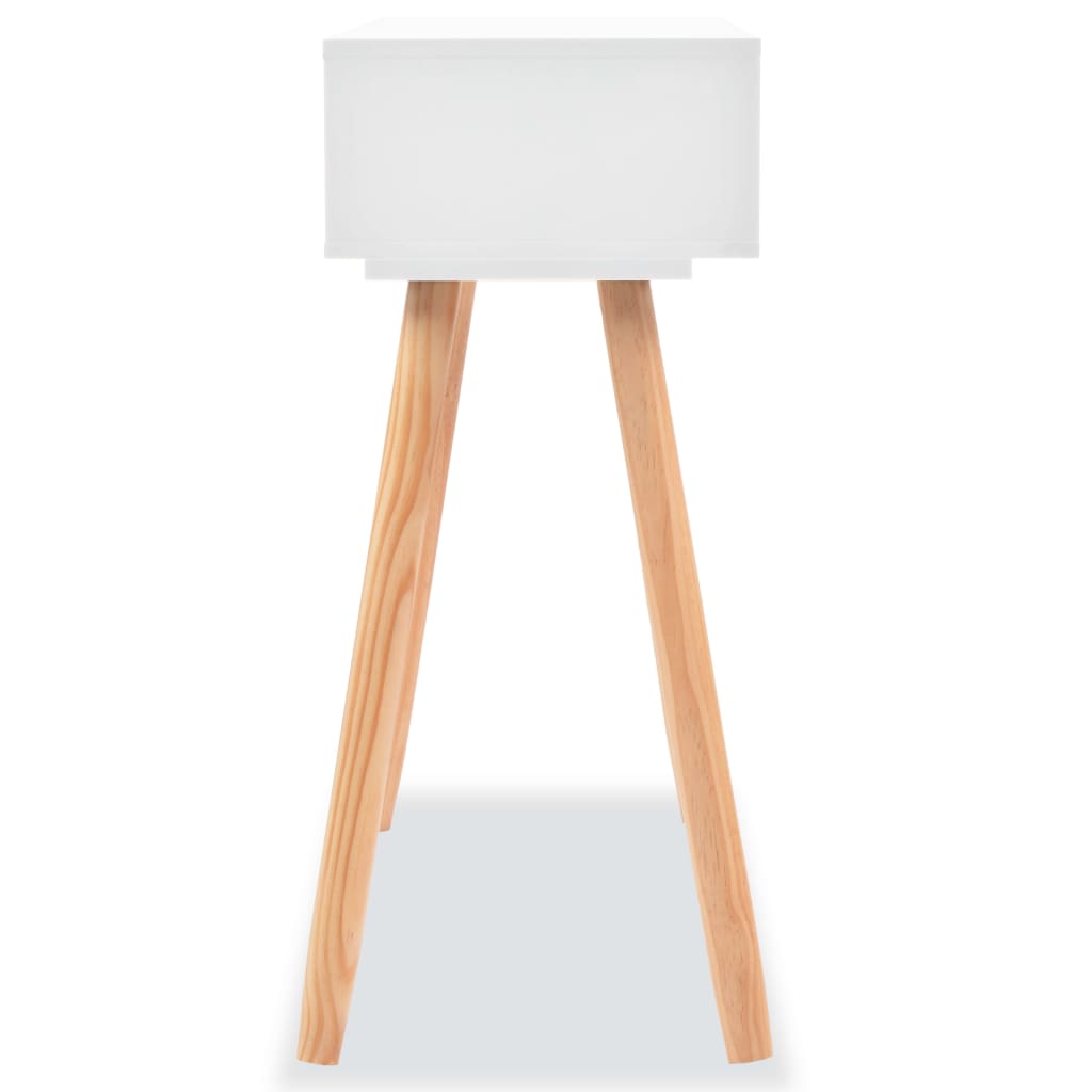 vidaXL Stolik typu konsola, drewno sosnowe, 80x30x72 cm, biały