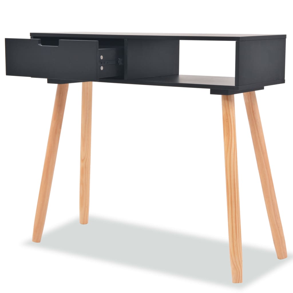 vidaXL Stolik typu konsola, drewno sosnowe, 80x30x72 cm, czarny