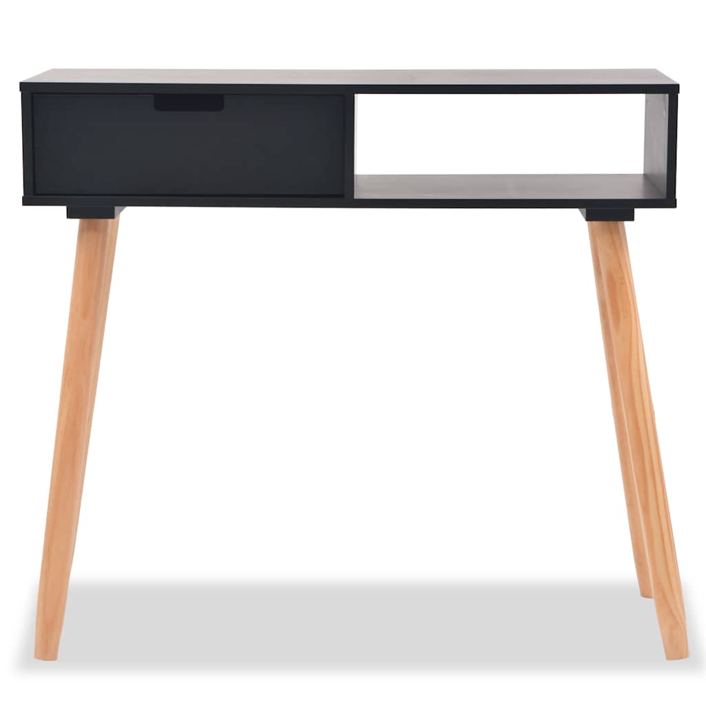 vidaXL Stolik typu konsola, drewno sosnowe, 80x30x72 cm, czarny