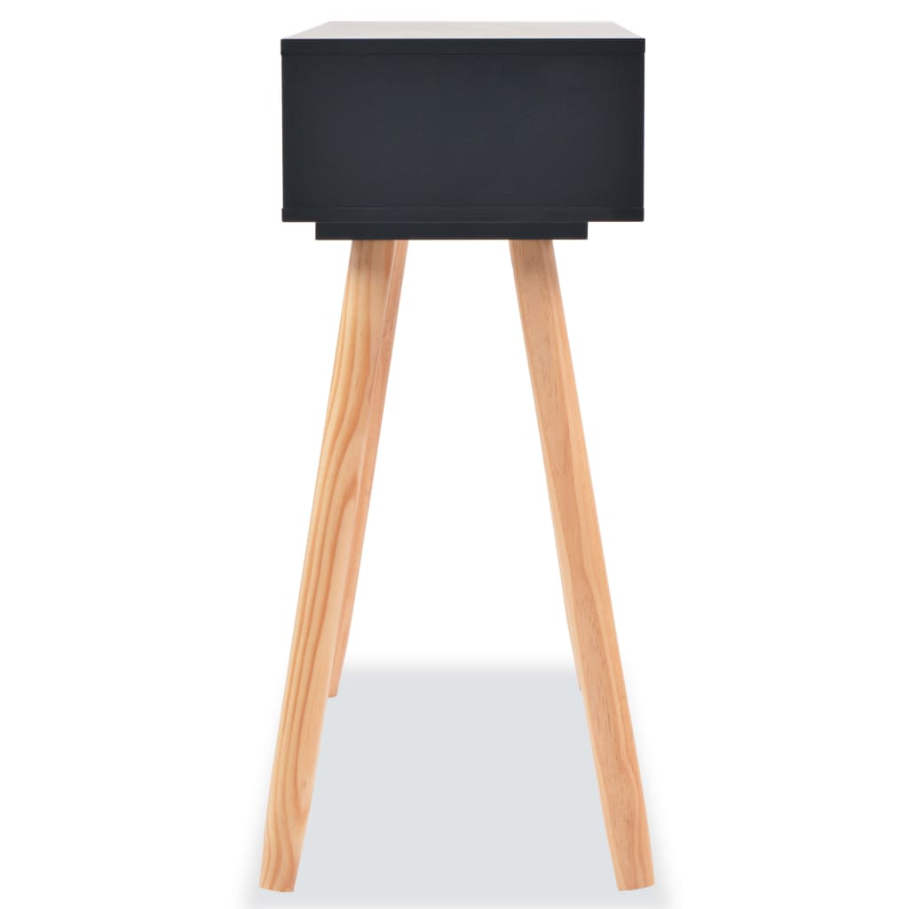 vidaXL Stolik typu konsola, drewno sosnowe, 80x30x72 cm, czarny