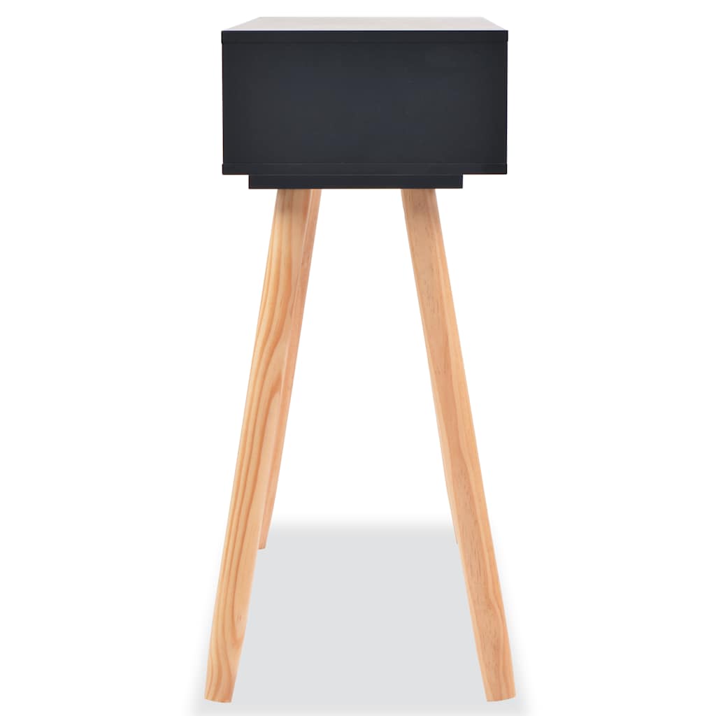 vidaXL Stolik typu konsola, drewno sosnowe, 80x30x72 cm, czarny