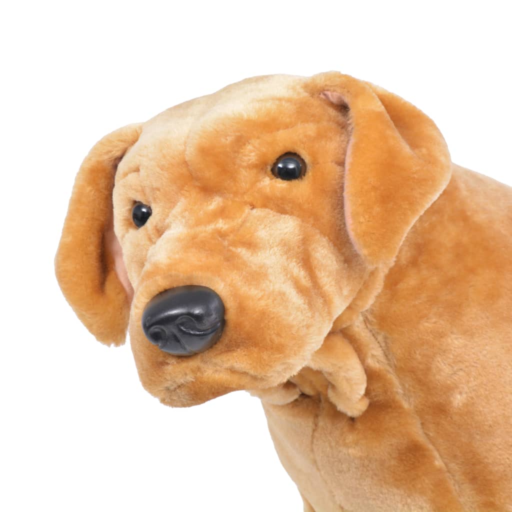 vidaXL Pluszowy labrador, stojący, jasnobrązowy, XXL
