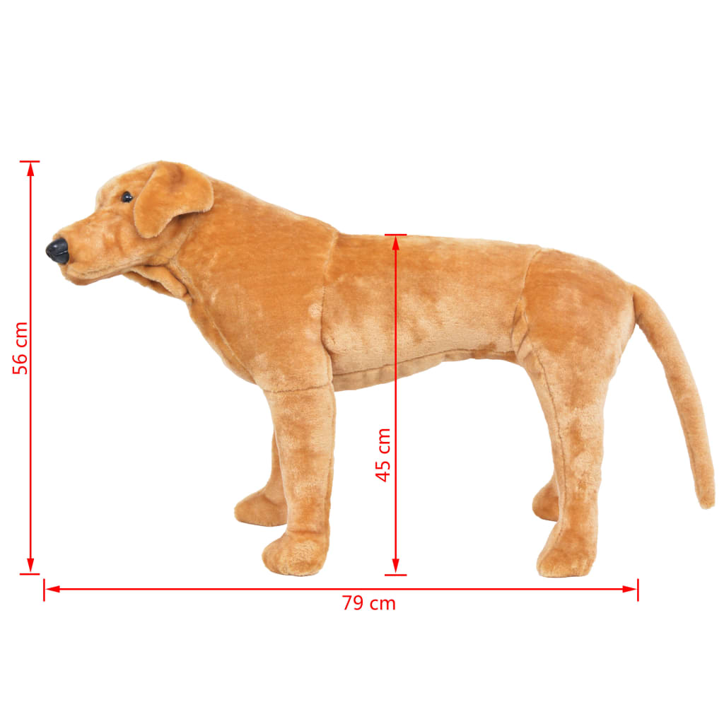 vidaXL Pluszowy labrador, stojący, jasnobrązowy, XXL