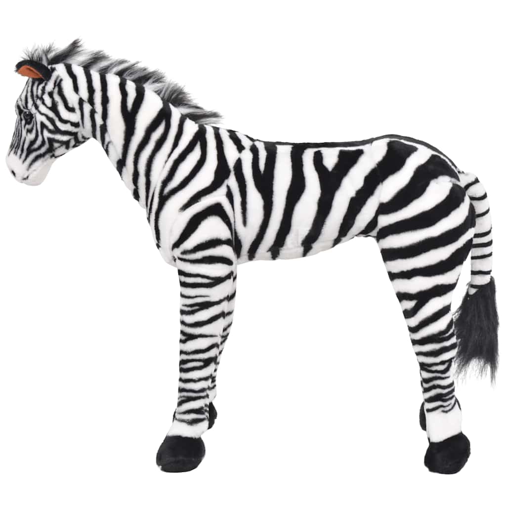 vidaXL Pluszowa zebra, stojąca, czarno-biała, XXL
