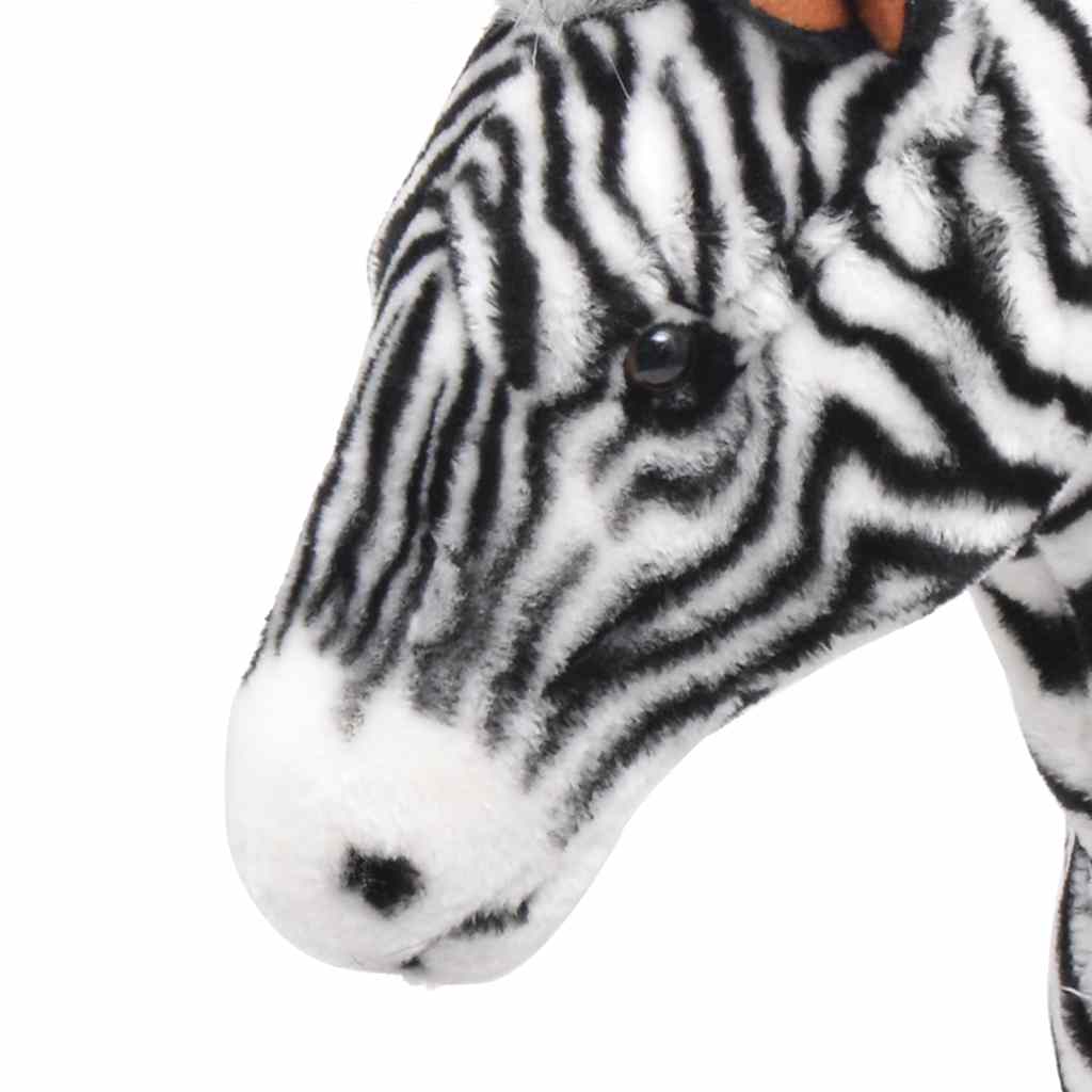 vidaXL Pluszowa zebra, stojąca, czarno-biała, XXL