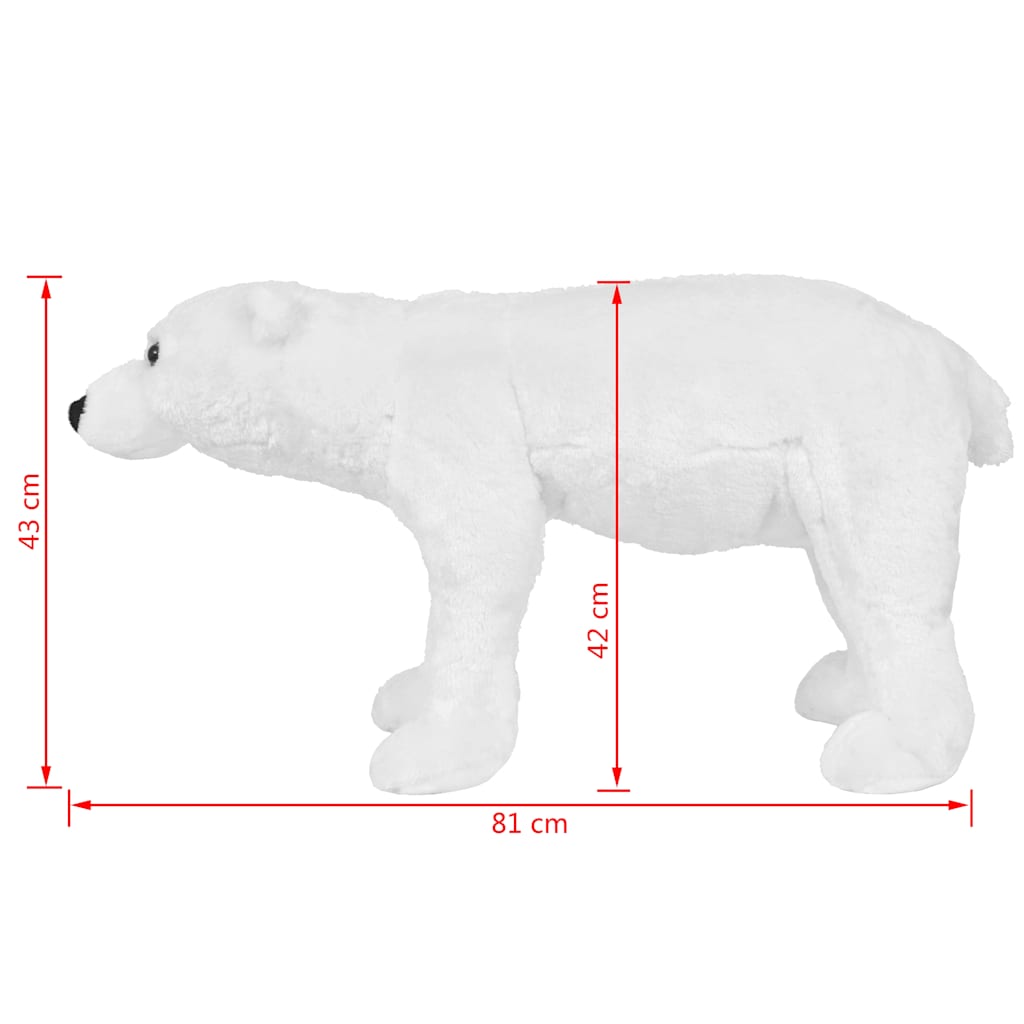 vidaXL Pluszowy niedźwiedź polarny, stojący, biały, XXL