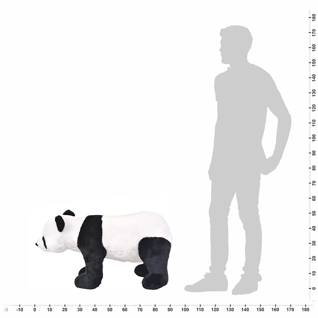 vidaXL Pluszowa panda, stojąca, czarno-biała, XXL