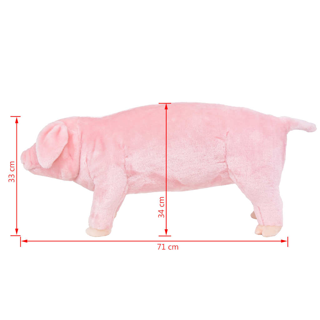 vidaXL Pluszowa świnka, stojąca, różowa, XXL