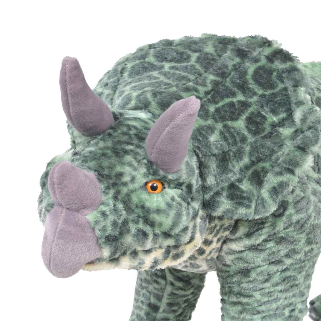 vidaXL Pluszowy triceratops, stojący, zielony, XXL