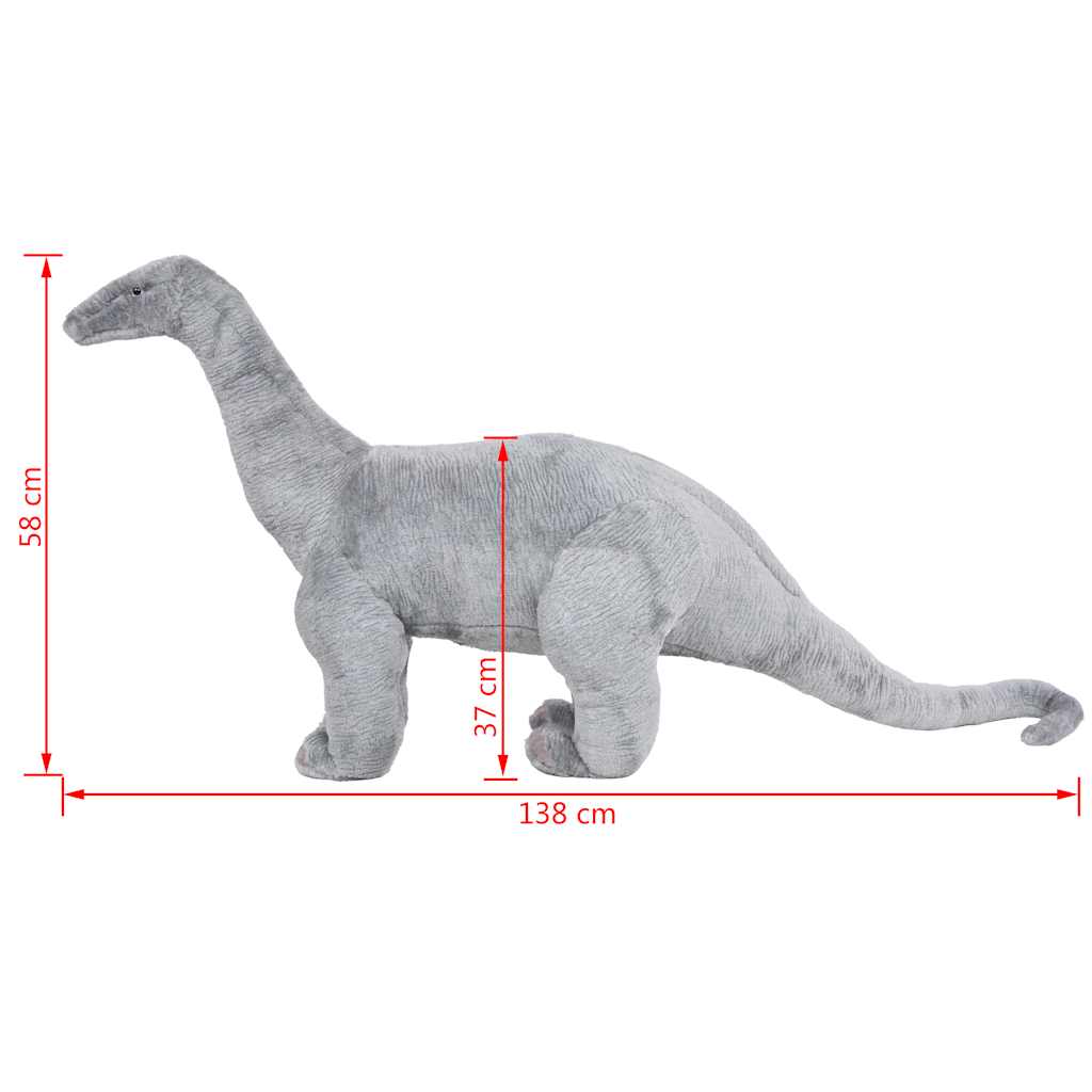 vidaXL Pluszowy brachiozaur, stojący, szary, XXL