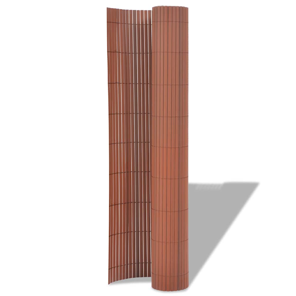 vidaXL Dwustronne ogrodzenie ogrodowe, PVC, 90x300 cm, brązowe