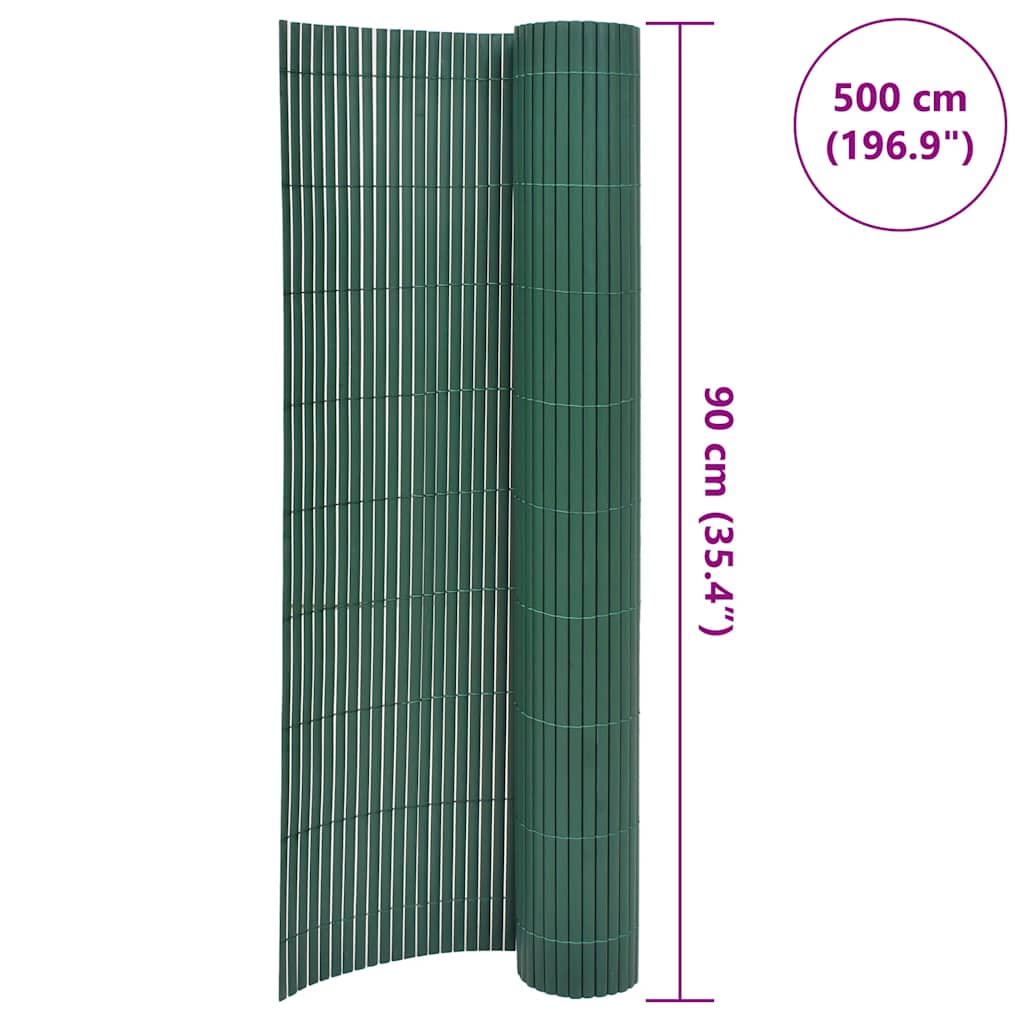 vidaXL Dwustronne ogrodzenie ogrodowe, PVC, 90x500 cm, zielone