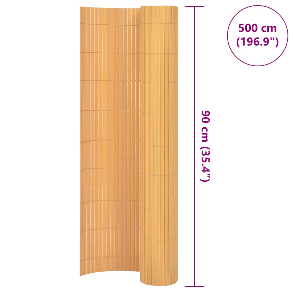 vidaXL Dwustronne ogrodzenie ogrodowe, PVC, 90x500 cm, żółte