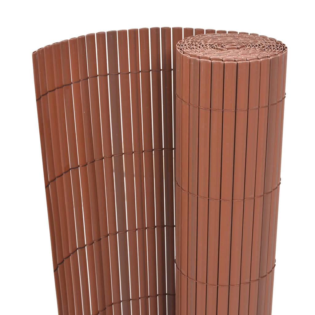 vidaXL Dwustronne ogrodzenie ogrodowe, PVC, 90x500 cm, brązowe