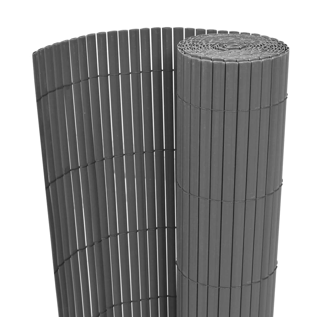 vidaXL Dwustronne ogrodzenie ogrodowe, PVC, 150x500 cm, szare