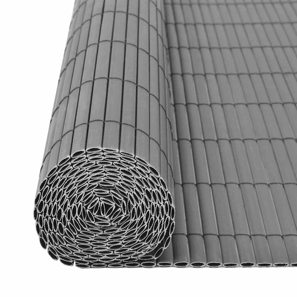 vidaXL Dwustronne ogrodzenie ogrodowe, PVC, 150x500 cm, szare