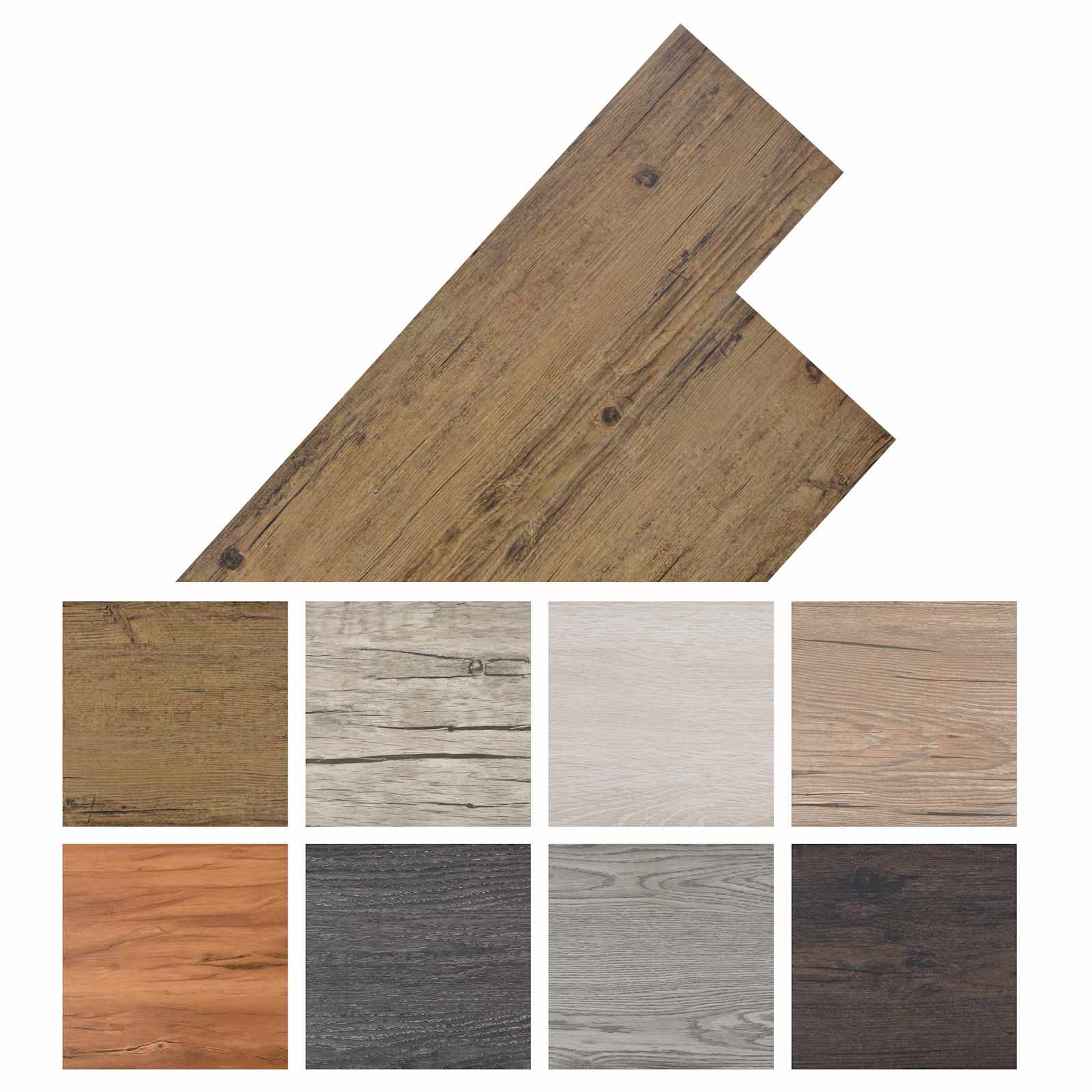 vidaXL Deski podłogowe 18 pcs Orzechowy brąz 5,26 m² PVC