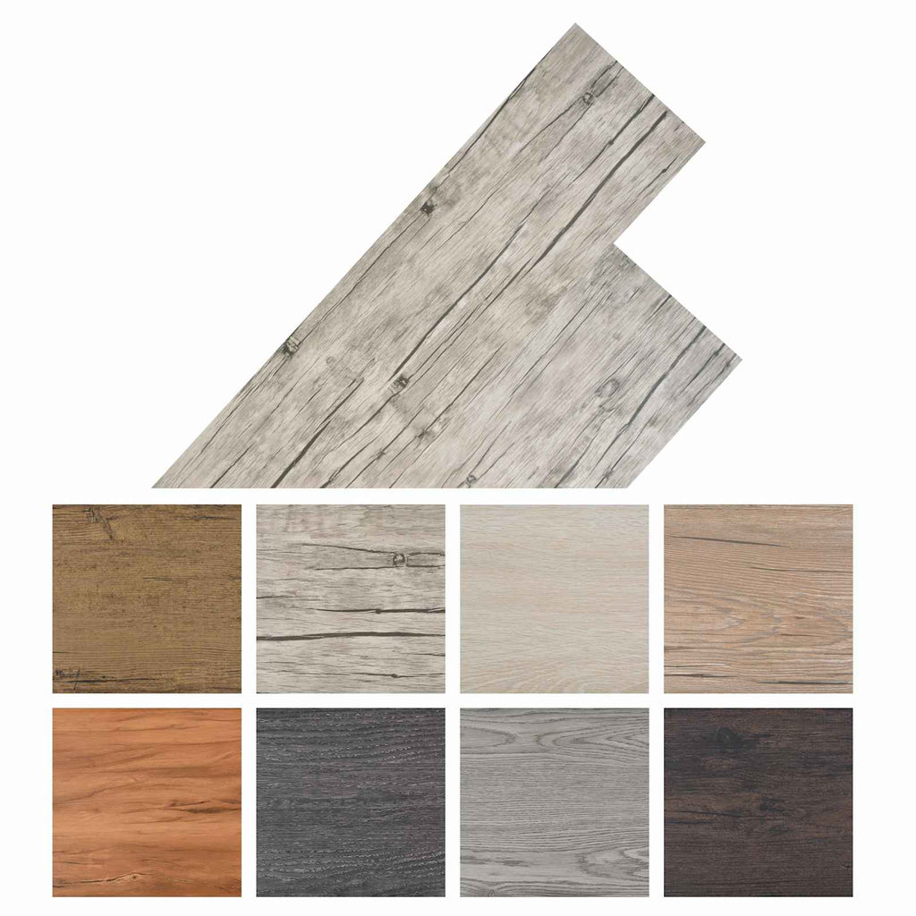 vidaXL Deski podłogowe 18 pcs Szary 5,26 m² PVC