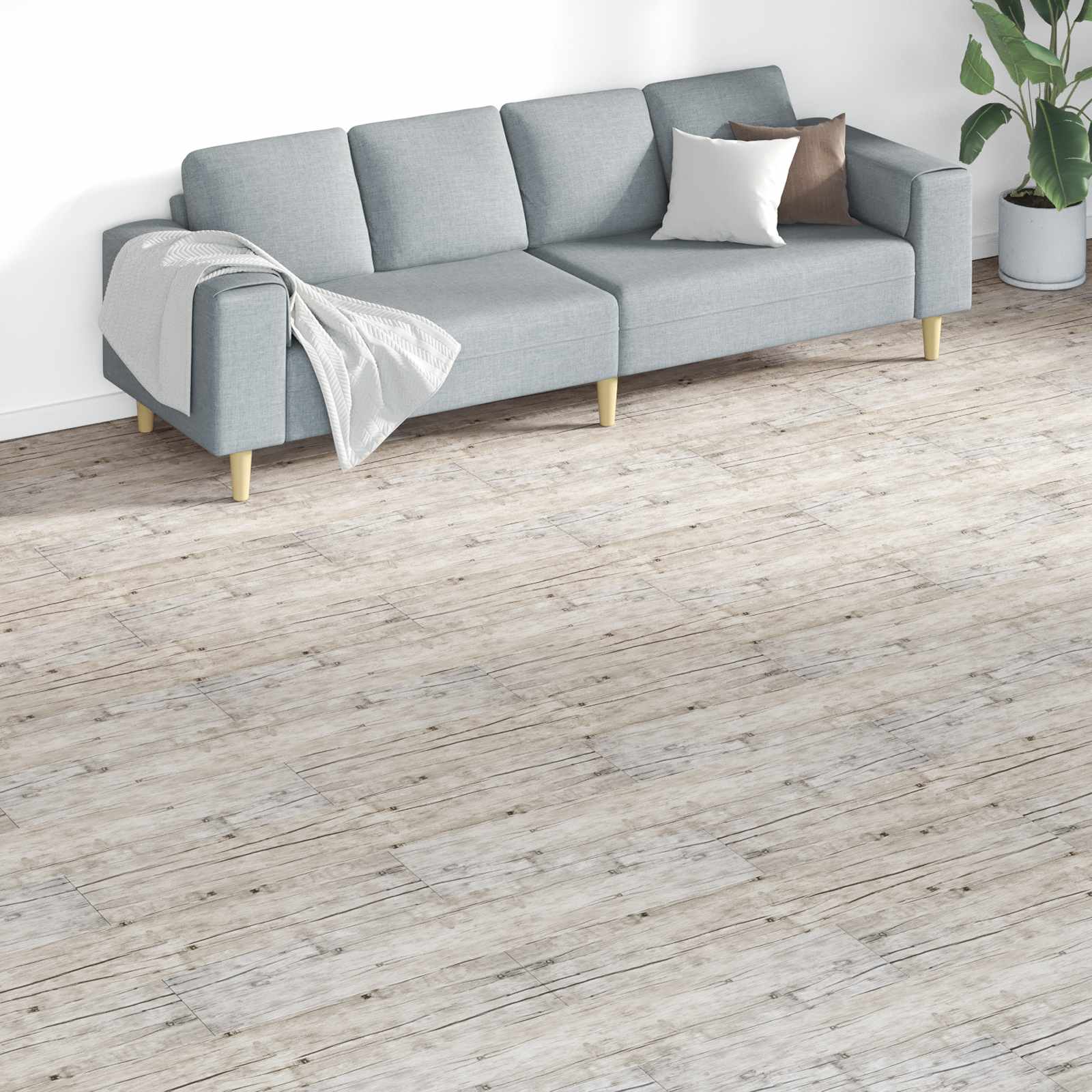 vidaXL Deski podłogowe 18 pcs Szary 5,26 m² PVC