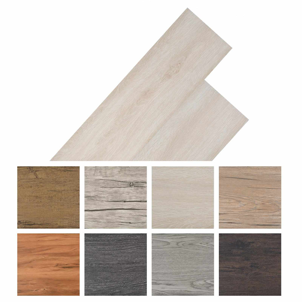 vidaXL Deski podłogowe 18 pcs Biały 5,26 m² PVC